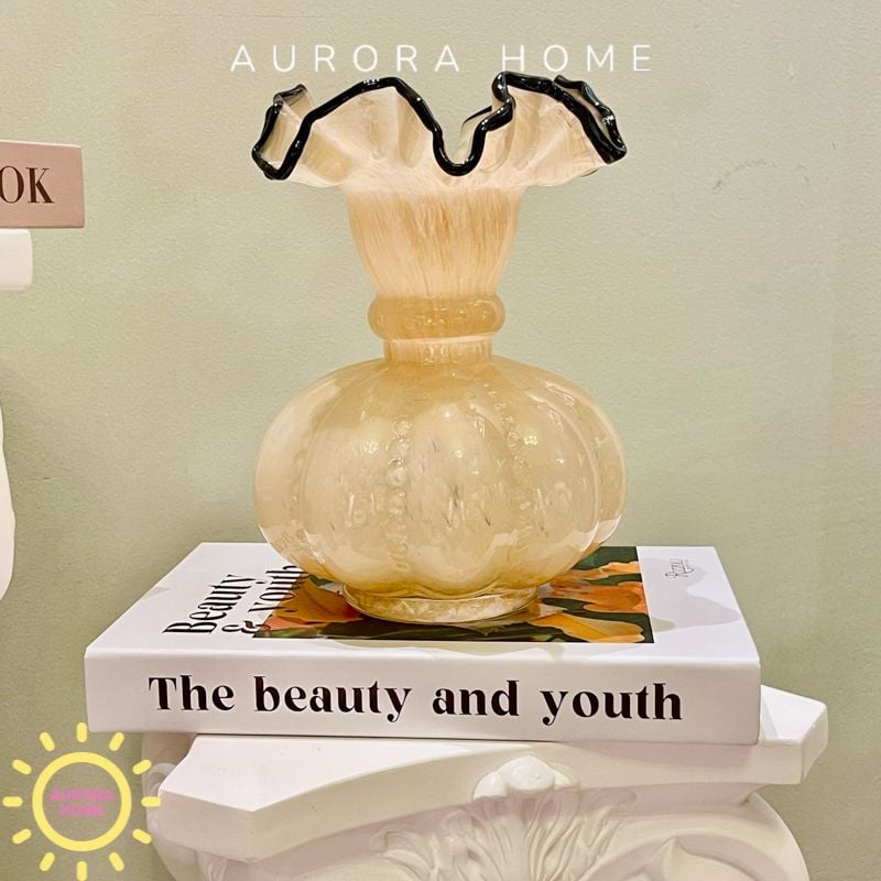 Bình thuỷ tinh cắm hoa châu Âu cao cấp Jade