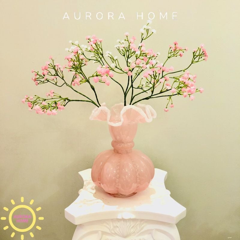 Bình thuỷ tinh cắm hoa châu Âu cao cấp Jade