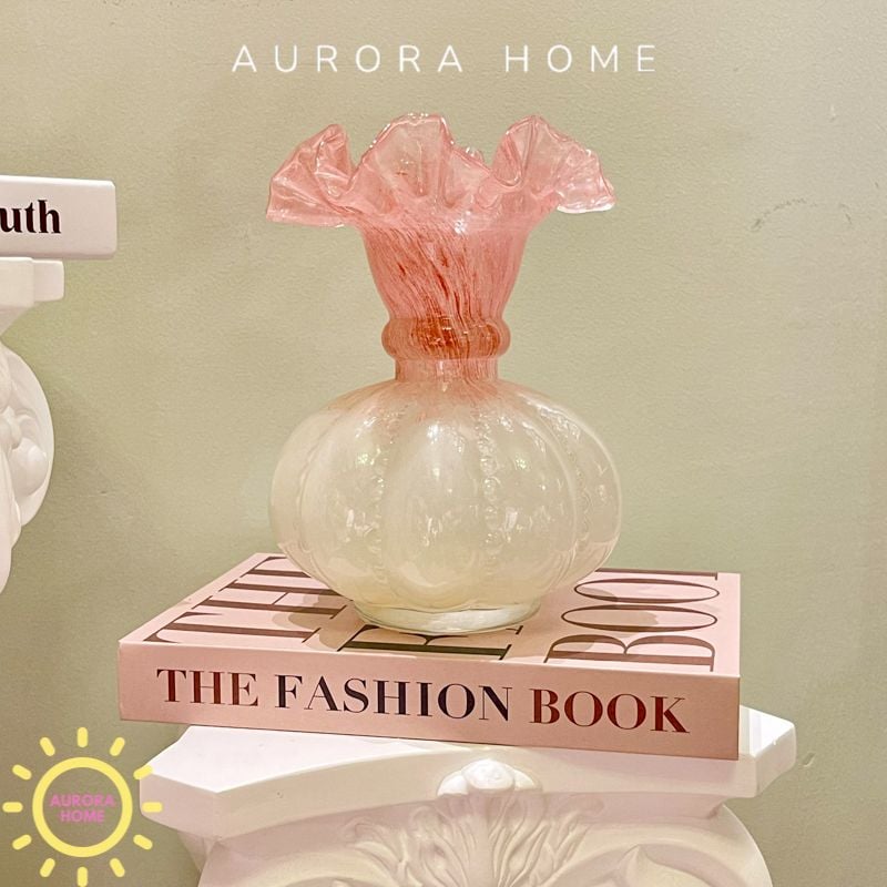 Bình thuỷ tinh cắm hoa châu Âu cao cấp Jade