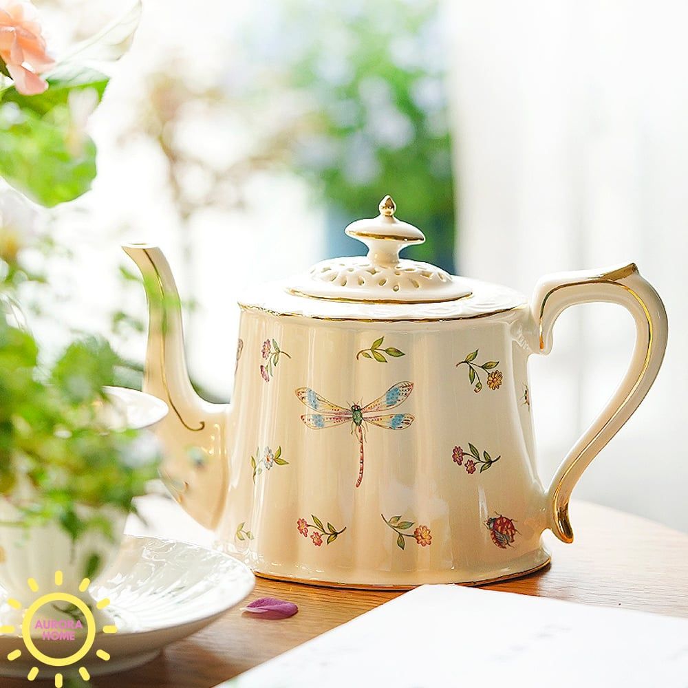 Bộ ấm tách trà Châu Âu Chuồn Chuồn Ớt (5 món)