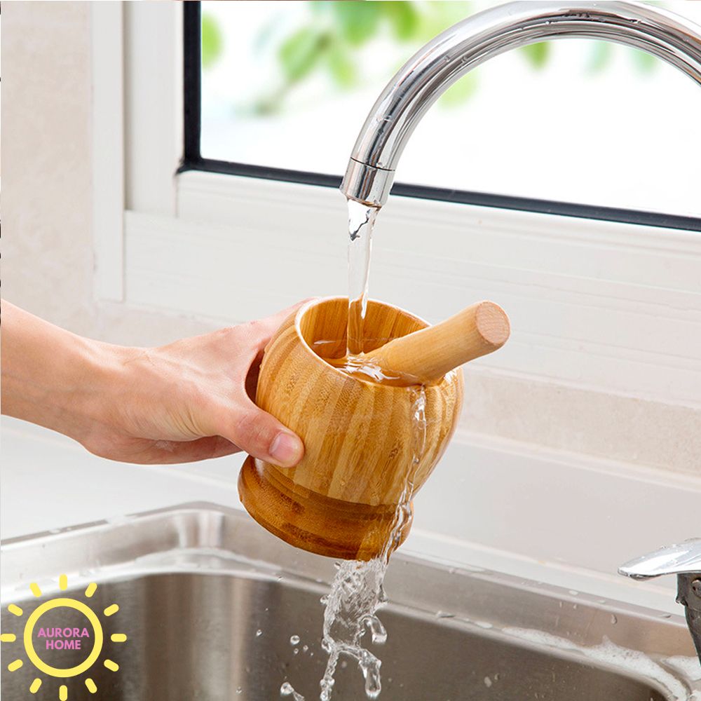 Bộ chày kèm cối gỗ tre kháng khuẩn