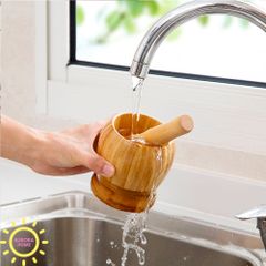 Bộ chày kèm cối gỗ tre kháng khuẩn