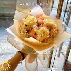 Bó hoa hồng giả tông hồng lãng mạn