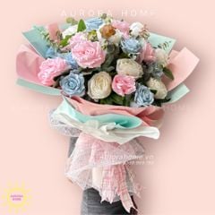 Bó hoa giả Blue Pink Avo