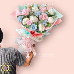 Bó hoa giả Blue Pink Avo