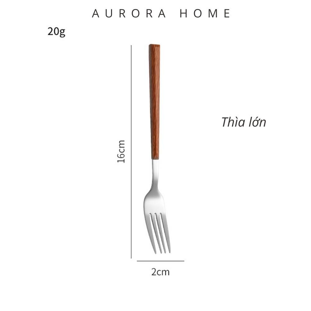 Bộ muỗng dao nĩa bàn ăn thân gỗ (Set 5 món)