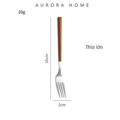 Bộ muỗng dao nĩa bàn ăn thân gỗ (Set 5 món)
