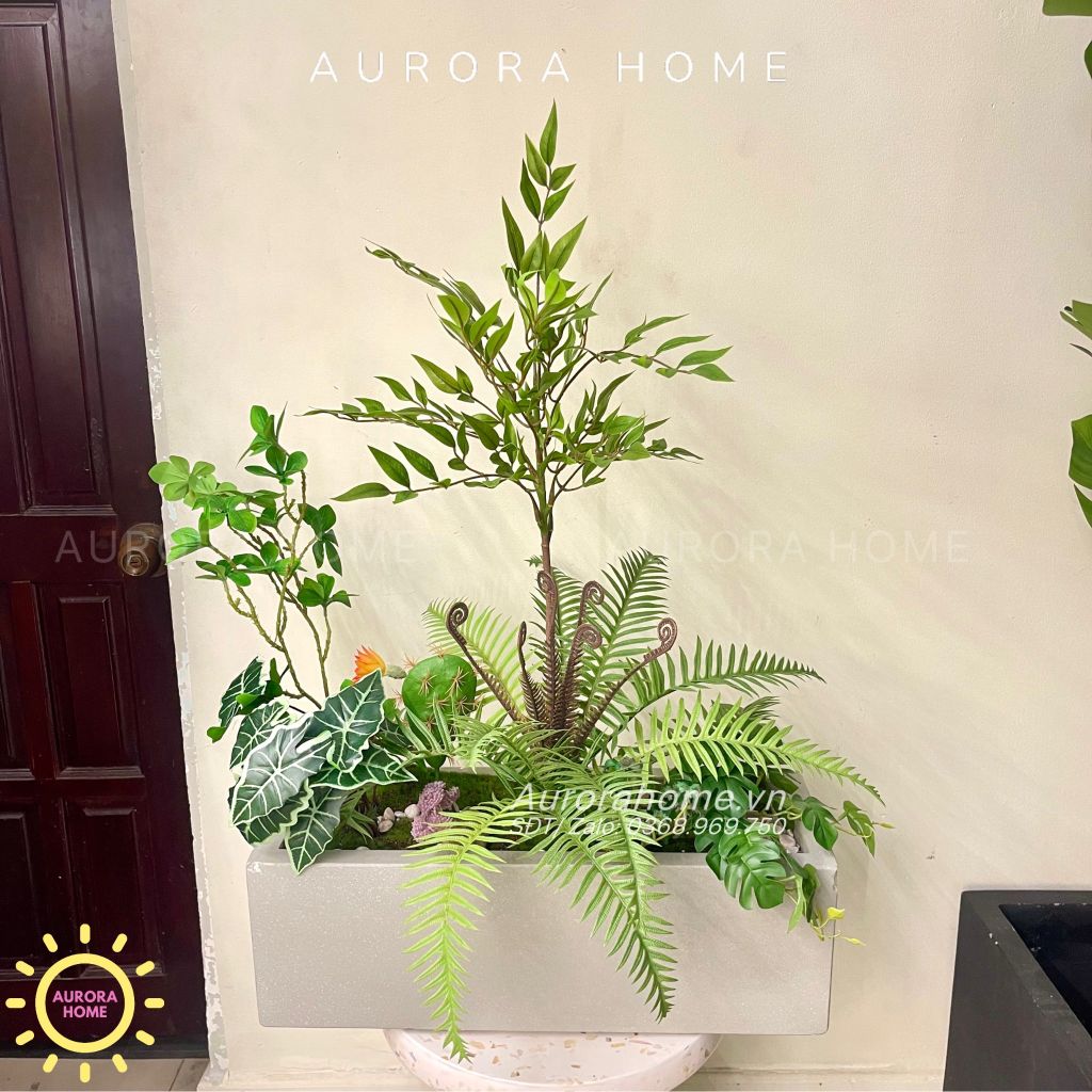 Bồn cây giả trang trí nội thất văn phòng (Mẫu 7)