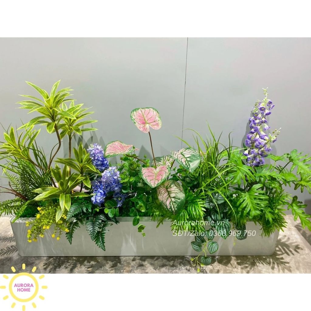 Bồn cây giả decor trang trí (Mẫu 8)