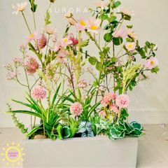 Bồn hoa giả cao cấp trang trí (Mẫu 2)