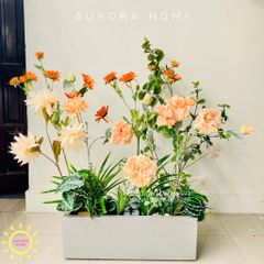 Bồn hoa giả cao cấp trang trí (Mẫu 3)