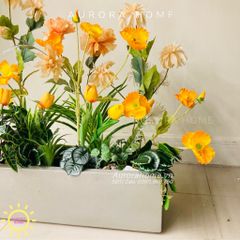 Bồn hoa giả cao cấp trang trí (Mẫu 6)
