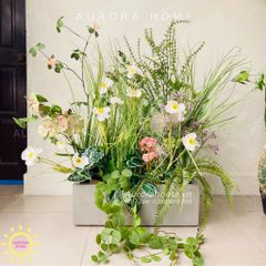 Bồn hoa giả cao cấp trang trí (Mẫu 8)