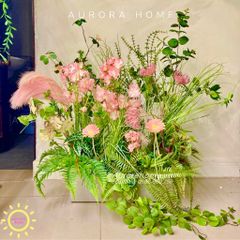Bồn hoa giả cao cấp trang trí (Mẫu 12)