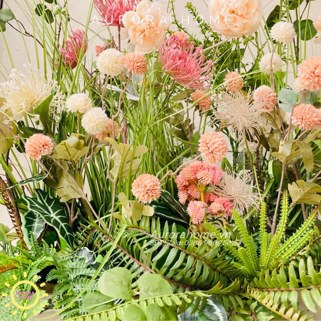 Bồn hoa giả cao cấp trang trí (Mẫu 14)