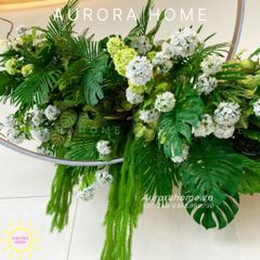 Dãy hoa giả rủ thả treo decor sảnh