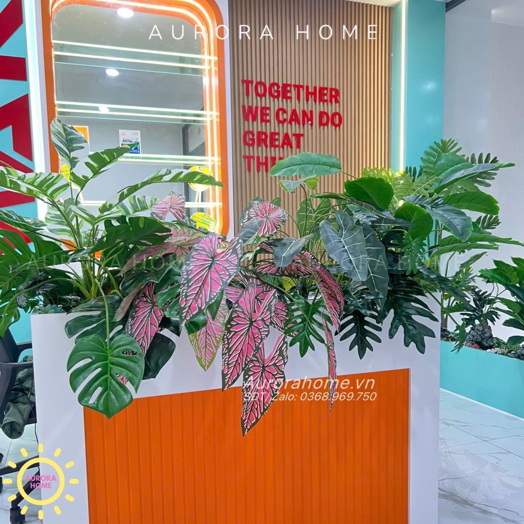 Bồn cây giả trang trí văn phòng