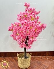 Cây đào hồng giả trang trí Tết (120cm)