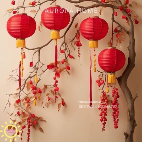 Cây lồng đèn trang trí Tết siêu xinh (thiết kế theo yêu cầu)