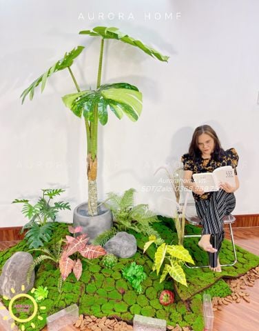 Cây giả Premium cây Monstera lá rùa đột biến cao cấp