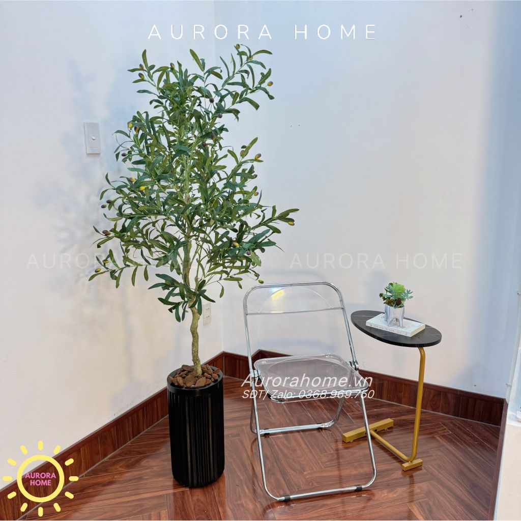 Cây ô liu giả trang trí phòng khách