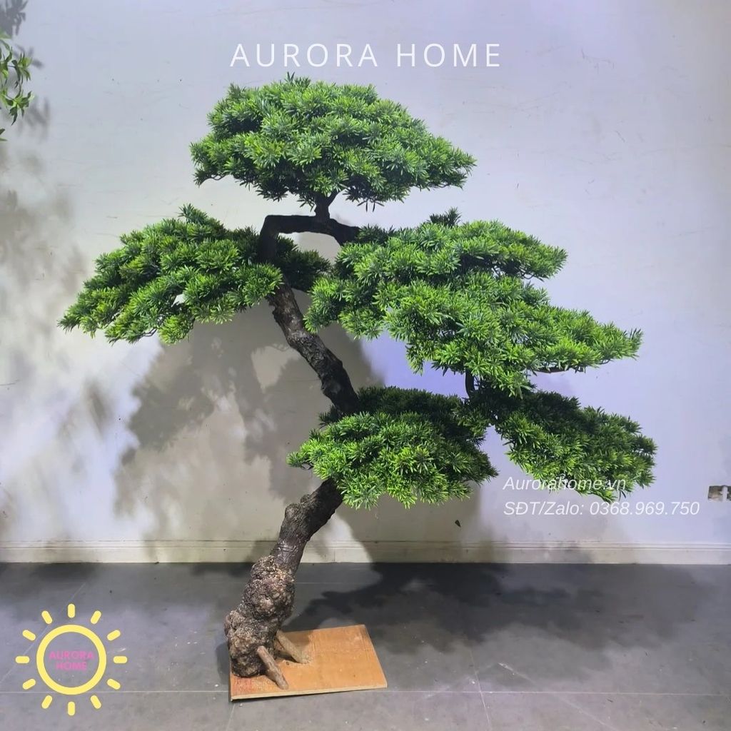 Cây Tùng Bonsai giả dáng huyền đổ trang trí