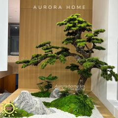 Tiểu cảnh cây tùng Bonsai giả thiết kế theo yêu cầu (Mẫu 8)