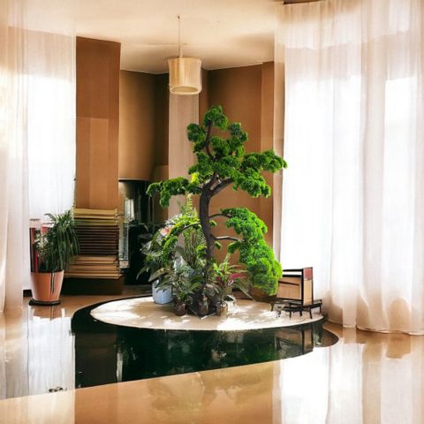 Cây Tùng bonsai giả lớn dáng thượng huyền (mẫu 7)