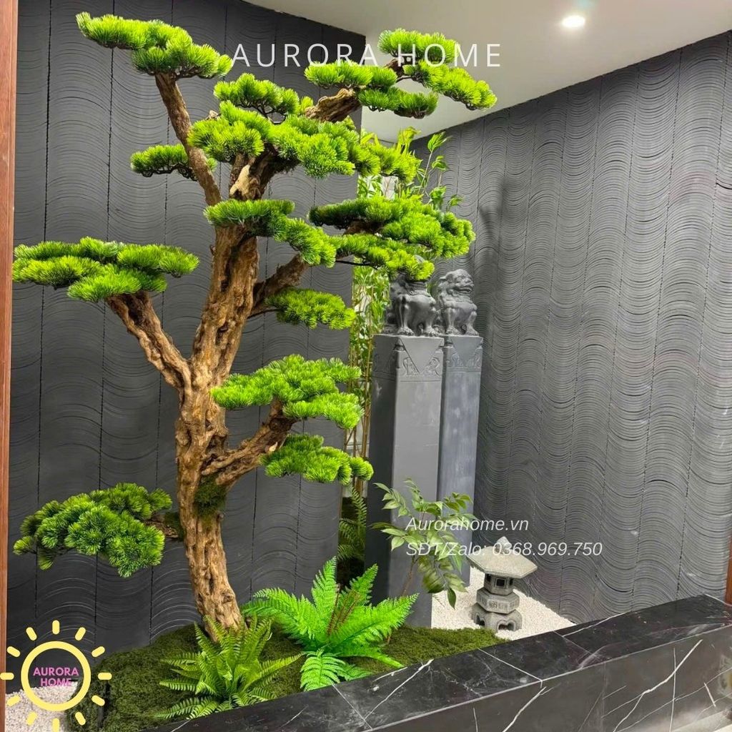 Cây Tùng giả trang trí dáng thượng huyền (mẫu 6)