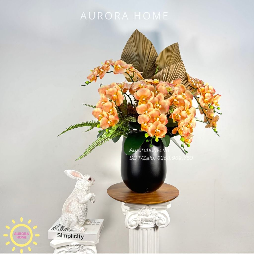Chậu hoa lan hồ điệp Dật Lạc phối nghệ thuật