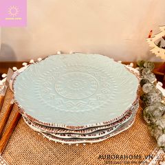 Đĩa gốm Blue Rose