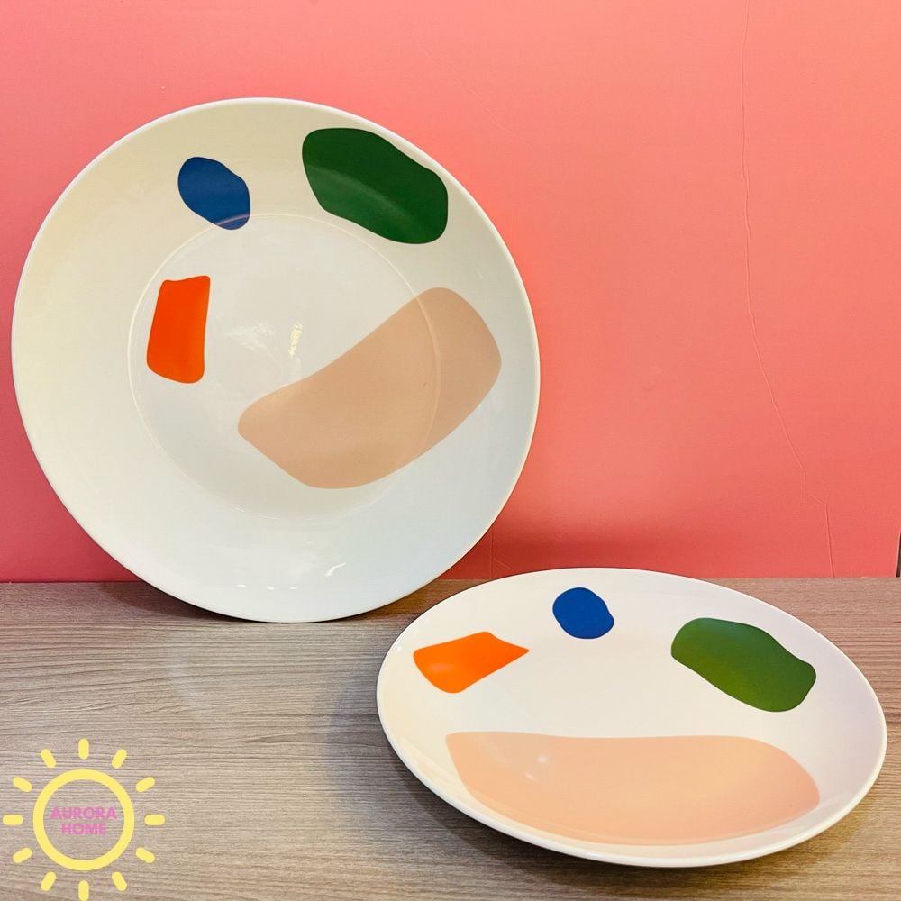 Đĩa ăn Colorful Popin (Hoạ tiết xanh)
