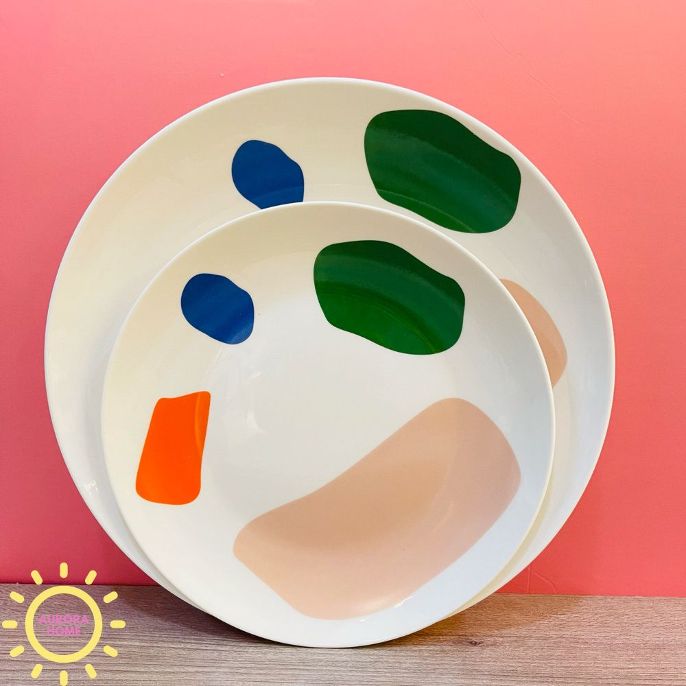 Đĩa ăn Colorful Popin (Hoạ tiết xanh)