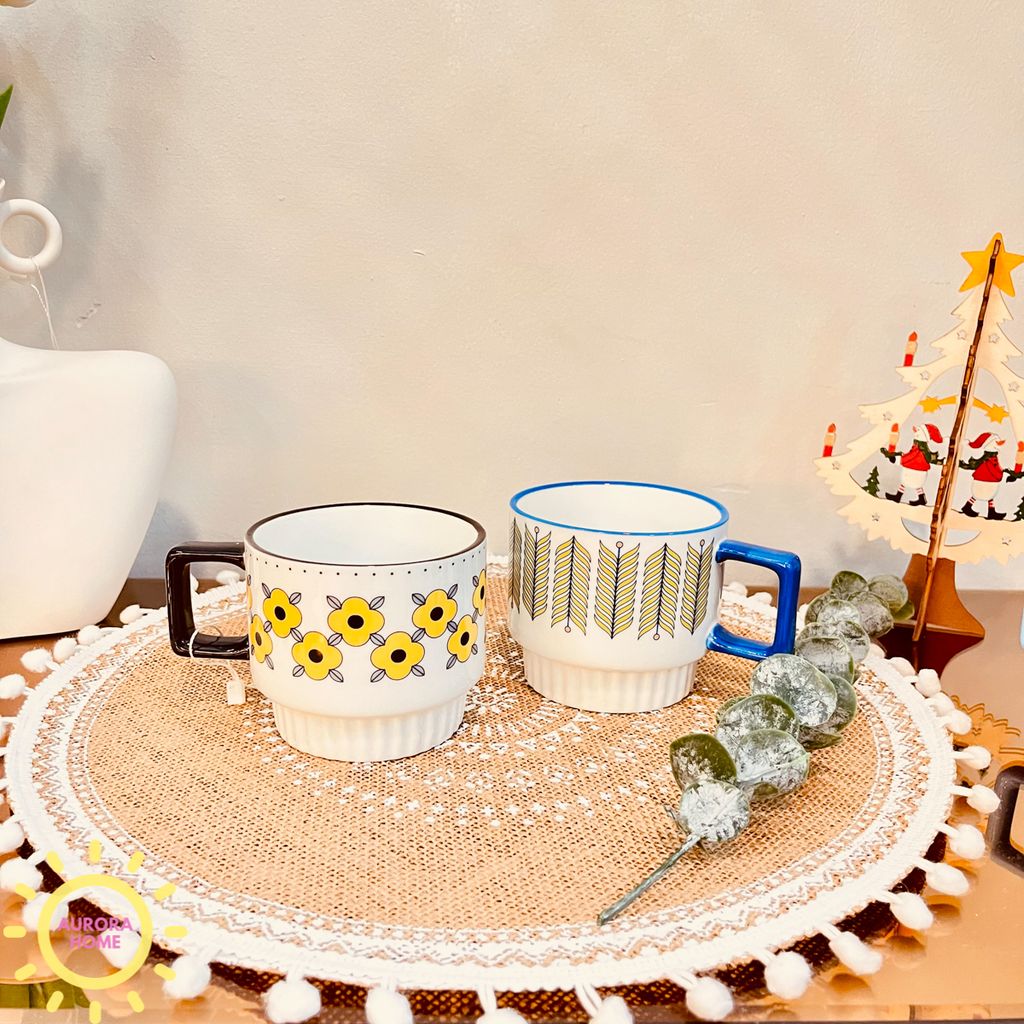 Cốc sứ vintage phong cách Hàn Quốc