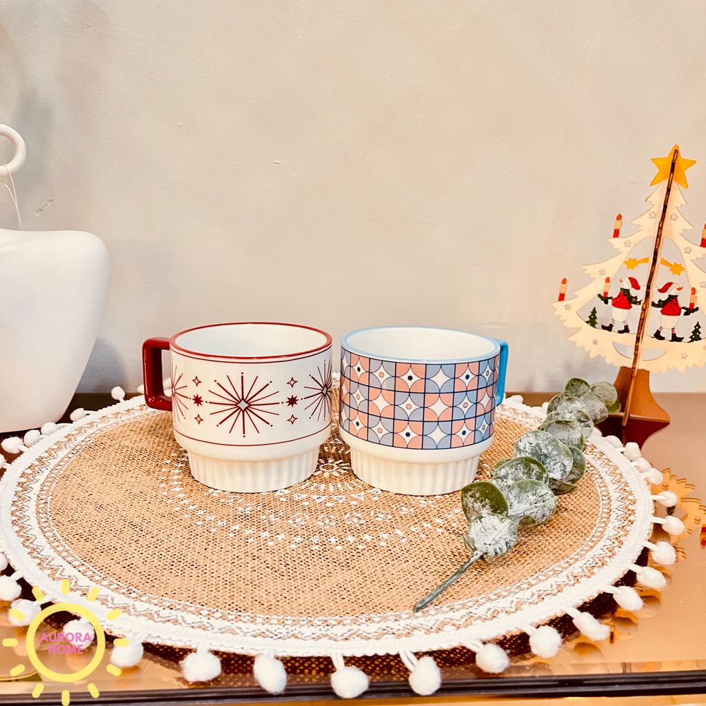 Cốc sứ vintage phong cách Hàn Quốc