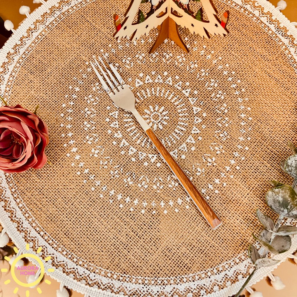Bộ muỗng dao nĩa bàn ăn thân gỗ (Set 5 món)