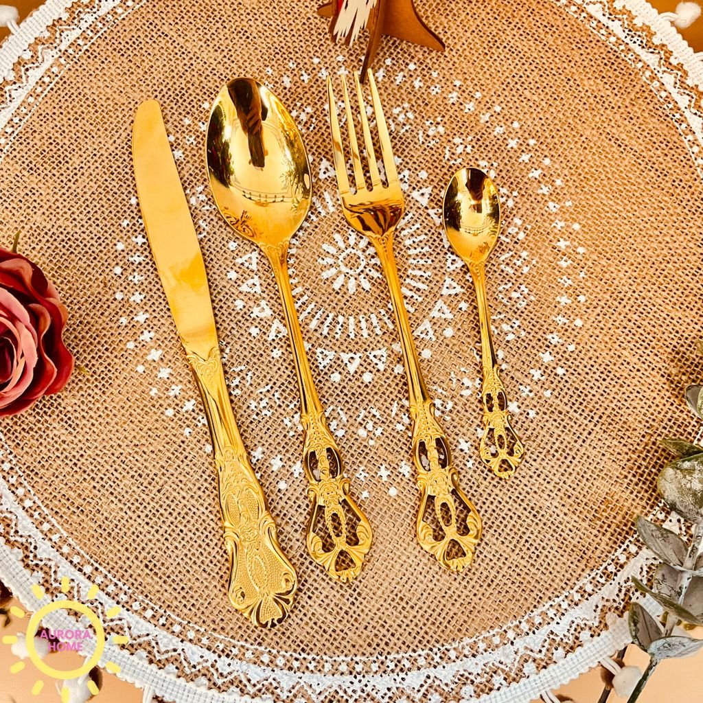 Bộ muỗng dao thìa hoàng gia Royal Elly (Set 4 món)