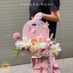 Giỏ hoa giả đẹp làm quà tặng Pinky Vedet