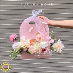 Giỏ hoa giả đẹp làm quà tặng Pinky Vedet