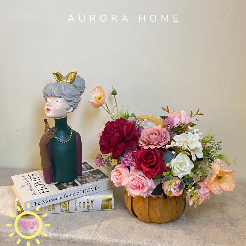 Giỏ hoa lụa mừng khai trương Elsa Red