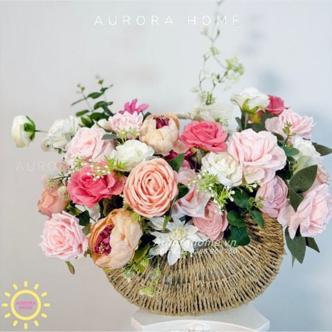 Giỏ hoa lụa cao cấp Mina Evo Lisa