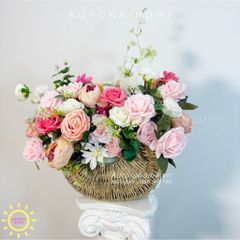 Giỏ hoa lụa cao cấp Mina Evo Lisa