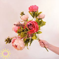 Hoa giả cao cấp Bó hoa mẫu đơn cổ điển
