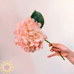 Hoa giả cao cấp Cành hoa tú cầu 3D phối 2 màu