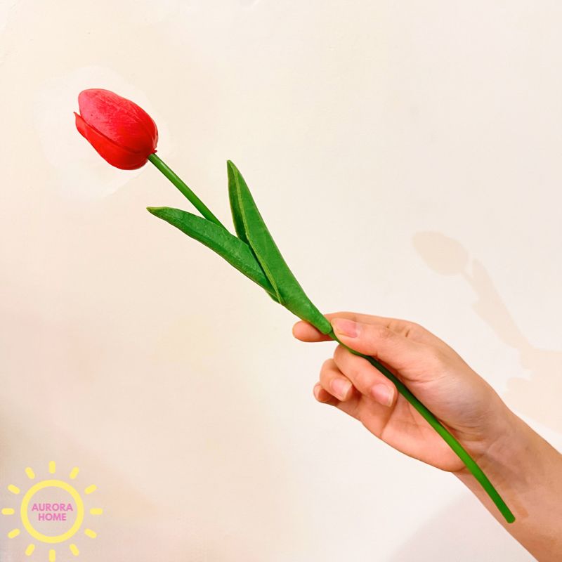 Cành hoa tulip cao su - Hoa giả cao cấp