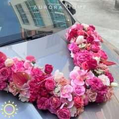 Hoa giả trang trí xe cưới cao cấp - Nhận cắm phối và trang trí theo yêu cầu
