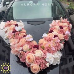 Hoa giả trang trí xe cưới cao cấp - Nhận cắm phối và trang trí theo yêu cầu