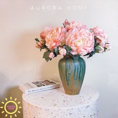 Hoa giả cao cấp Cành hoa mẫu đơn Retro cổ điển
