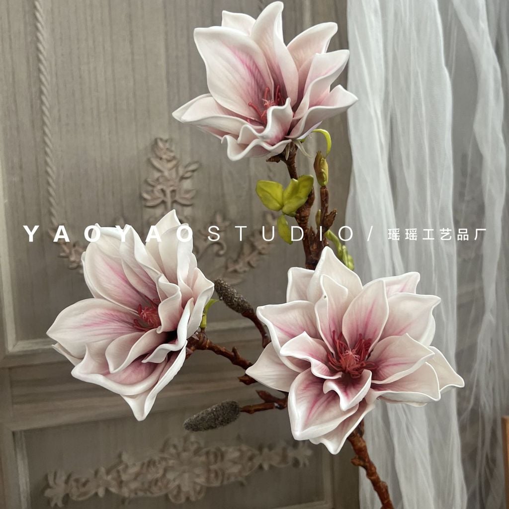 Hoa mộc lan 3 nhánh 3D cao cấp