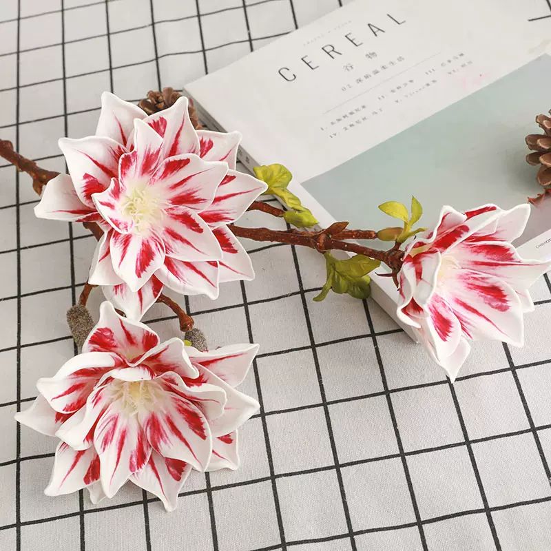 Hoa mộc lan 3 nhánh 3D cao cấp